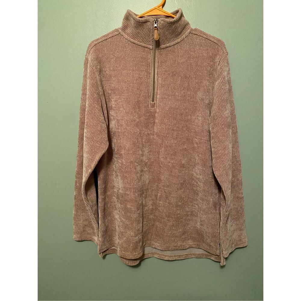 Prissy Jane Brown Beige 1/4 Zip Pullover Size Medium